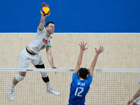 Fotka zo zápasu Taliansko - Bulharsko vo finále na MS vo volejbale 2025.