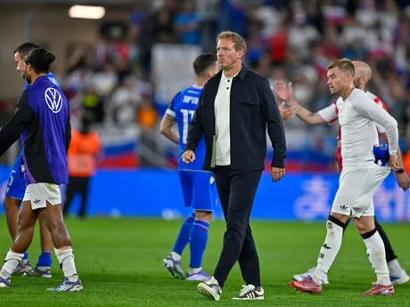 Julian Nagelsmann v zápase Slovensko - Nemecko v kvalifikácii MS vo futbale 2026. 