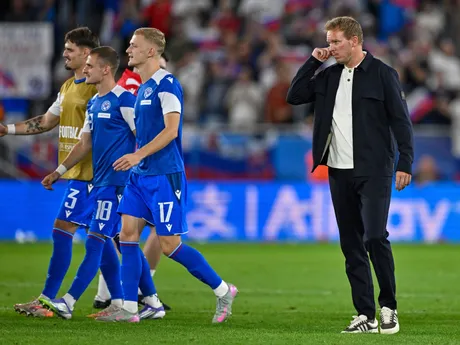 Julian Nagelsmann v zápase Slovensko - Nemecko v kvalifikácii MS vo futbale 2026. 