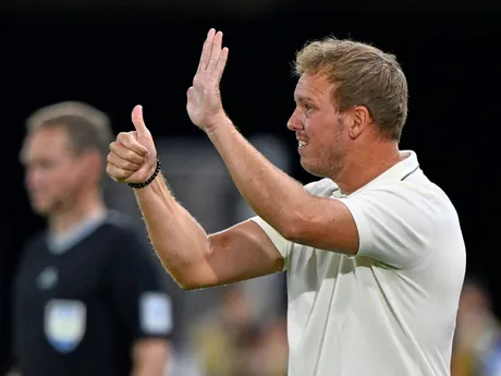 Julian Nagelsmann v zápase Slovensko - Nemecko v kvalifikácii MS vo futbale 2026. 