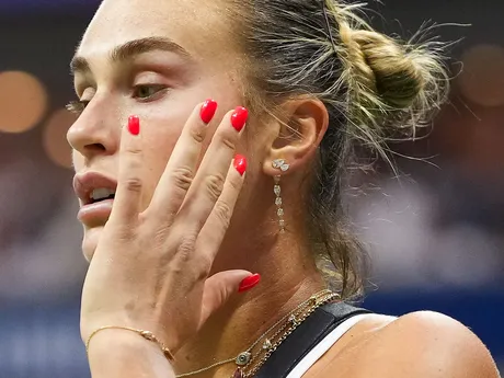 Bieloruská tenistka Aryna Sabalenková počas finále dvojhry na US Open 2025.