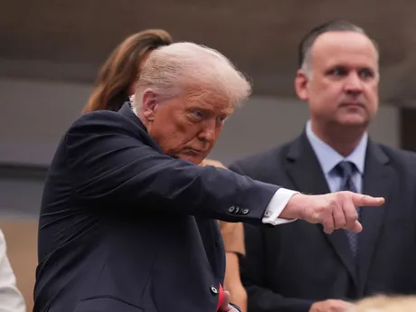 Donald Trump počas finále dvojhry na US Open 2025.