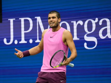 Carlos Alcaraz počas finále dvojhry na US Open 2025.
