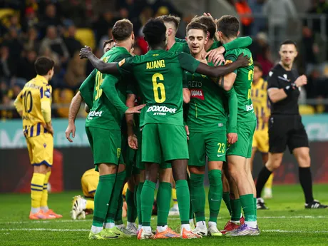 Hráči MŠK Žilina sa radujú z gólu v zápase 11. kola futbalovej Niké ligy medzi FC DAC 1904 Dunajská Streda - MŠK Žilina.