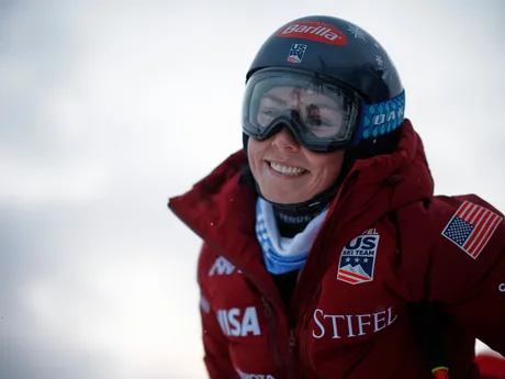 Mikaela Shiffrinová počas obrovského slalomu žien v rakúskom Söldene. 