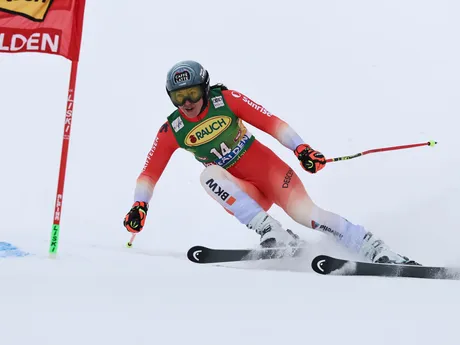 Wendy Holdenerová počas obrovského slalomu žien v rakúskom Söldene. 