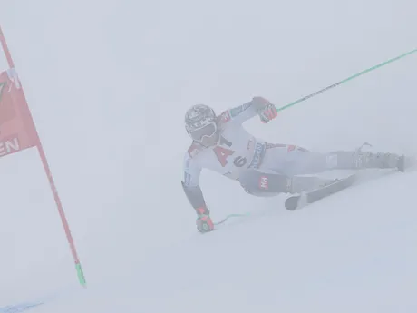 Henrik Kristoffersen počas obrovského slalomu mužov v Söldene. 