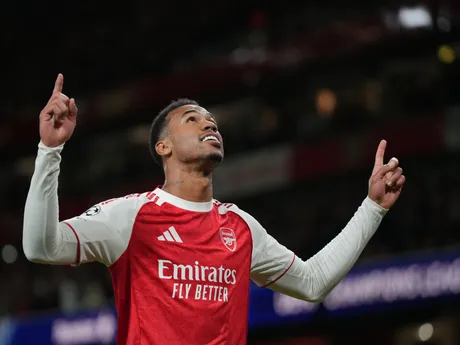 Gabriel počas zápasu 3. kola Ligy majstrov Arsenal - Atlético Madrid. 