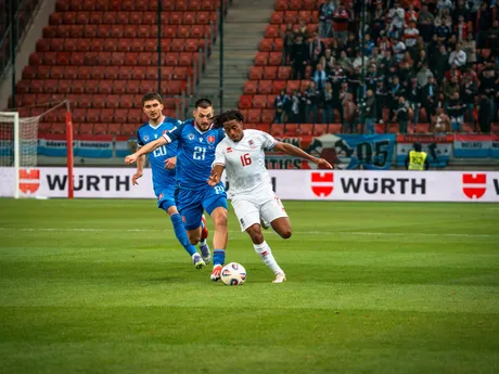 Matúš Bero počas zápasu Slovensko - Luxembursko v kvalifikácii na MS vo futbale 2026. 