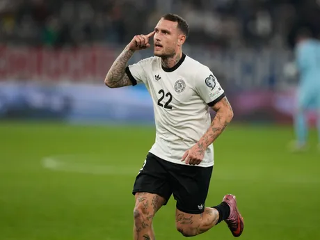 David Raum počas zápasu Nemecko - Luxembursko.