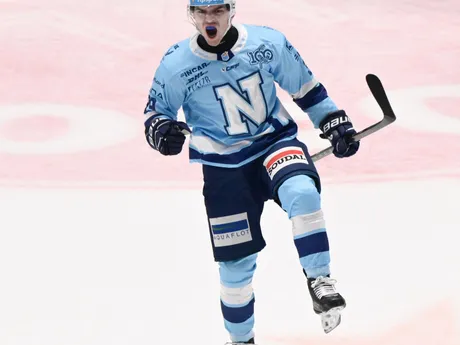 Jakub Lacka (Nitra) sa teší z gólu