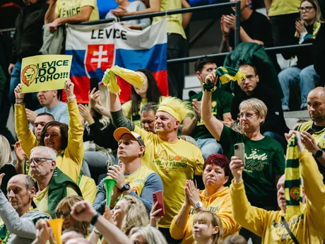 Momentka zo zápasu Patrioti Levice - AEK Atény v Lige majstrov. 