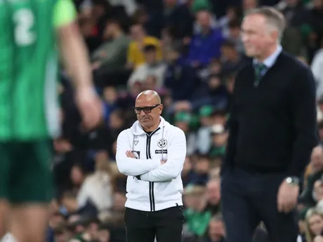 Francesco Calzona rpočas zápasu Severné Írsko - Slovensko v kvalifikácii MS vo futbale 2026. 