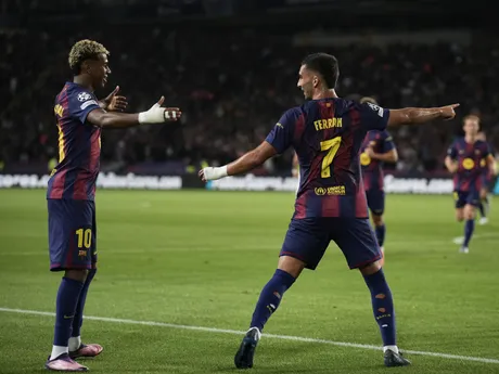 Ferran Torres počas zápasu FC Barcelona - Paríž St. Germain v Lige majstrov. 