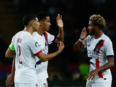 Senny Mayulu počas zápasu FC Barcelona - Paríž St. Germain v Lige majstrov. 