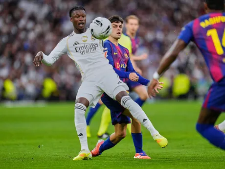 Eduardo Camavinga počas El Clásica na Santiago Bernabeu v Madride.