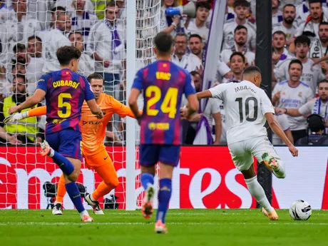 Kylian Mbappe počas El Clásica na Santiago Bernabeu v Madride.