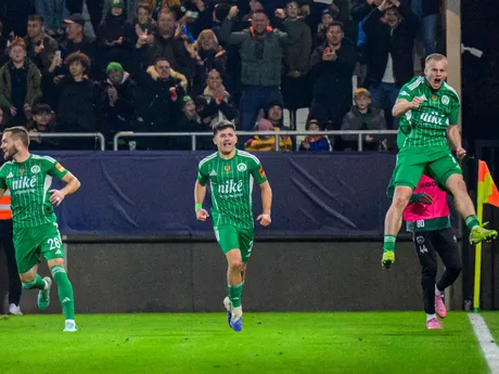 Futbalisti Prešova sa tešia z gólu počas zápasu 14. kola futbalovej Niké ligy FC Tatran Prešov - FC Spartak Trnava