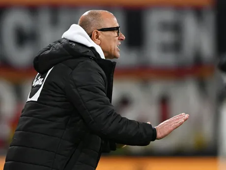 Francesco Calzona počas zápasu A- skupiny európskej časti kvalifikácie MS2026 Nemecko - Slovensko.