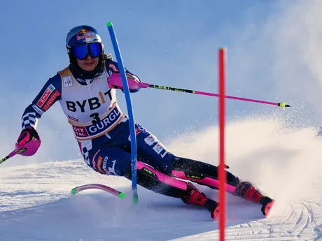 Zrinka Ljutičová počas slalomu žien v rakúskom Gurgli. 