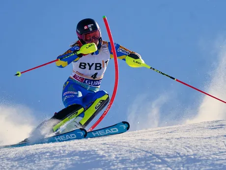 Anna Swennová Larssonová počas slalomu žien v rakúskom Gurgli. 