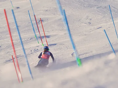 Mikaela Shiffrinová počas slalomu žien v rakúskom Gurgli. 