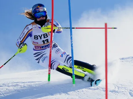 Emma Aicherová počas slalomu žien v rakúskom Gurgli. 