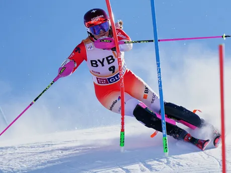 Melanie Meillardová počas slalomu žien v rakúskom Gurgli. 