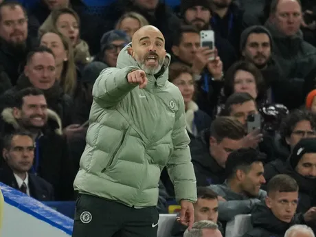 Enzo Maresca v zápase Chelsea - Barcelona