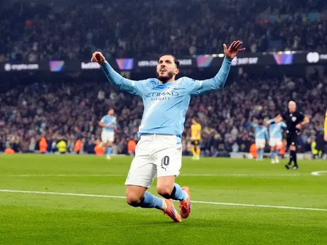 Rayan Cherki oslavuje gól Manchestru City v zápase 4. kola hlavnej fázy Ligy majstrov proti Borussii Dortmund.