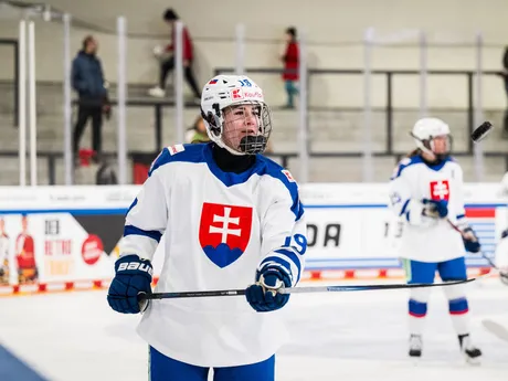 Slovenské hokejistky počas zápasu Slovensko - Francúzsko na Nemeckom pohári žien 2025.