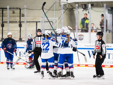 Slovenské hokejistky počas zápasu Slovensko - Francúzsko na Nemeckom pohári žien 2025.