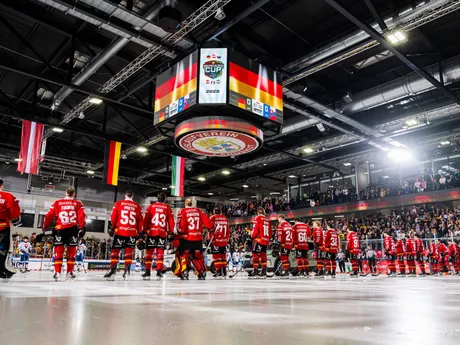 Hráči Nemecka pred zápasom Slovensko - Nemecko na Nemeckom pohári 2025.