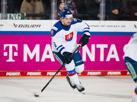 Róbert Lantoši počas zápasu Slovensko - Nemecko na Nemeckom pohári 2025.