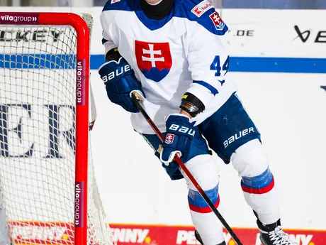 Mislav Rosandič počas zápasu Slovensko - Lotyšsko na Nemeckom pohári 2025.