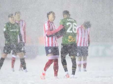 Fotka z finálového zápasu medzi Atlético Ottawa - Cavalry FC.