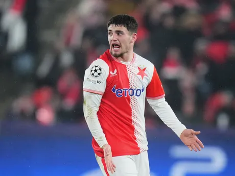 Christos Zafeiris v zápase Slavia Praha - Athletic Bilbao