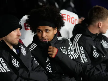 Karim Adeyemi počas zápasu Nemecko - Slovensko v kvalifikácii MS vo futbale 2026. 