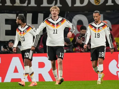 Nick Woltemade počas zápasu Nemecko - Slovensko v kvalifikácii MS vo futbale 2026. 