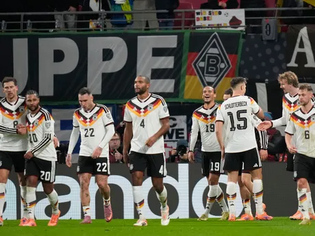 Nemecko oslavuje počas zápasu Nemecko - Slovensko v kvalifikácii MS vo futbale 2026. 