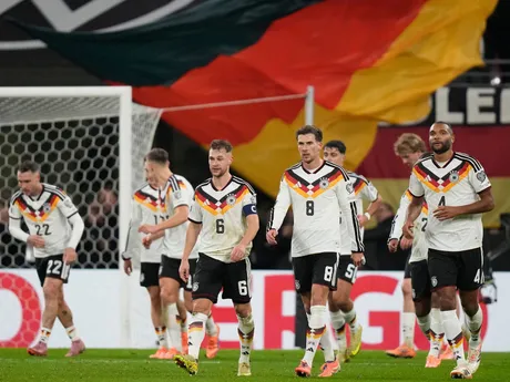 Nemecko oslavuje počas zápasu Nemecko - Slovensko v kvalifikácii MS vo futbale 2026. 