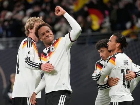 Nemecko oslavuje počas zápasu Nemecko - Slovensko v kvalifikácii MS vo futbale 2026. 