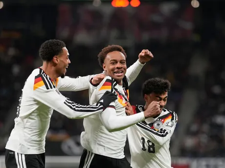 Nemecko oslavuje počas zápasu Nemecko - Slovensko v kvalifikácii MS vo futbale 2026. 