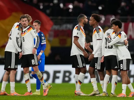 Nemecko oslavuje počas zápasu Nemecko - Slovensko v kvalifikácii MS vo futbale 2026. 