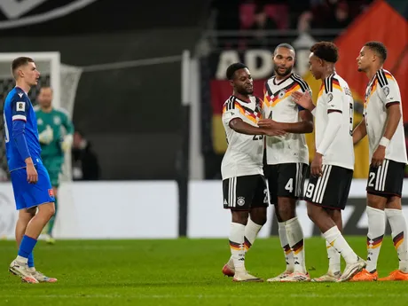 Nemecko oslavuje počas zápasu Nemecko - Slovensko v kvalifikácii MS vo futbale 2026. 