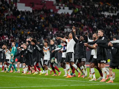 Nemecko oslavuje počas zápasu Nemecko - Slovensko v kvalifikácii MS vo futbale 2026. 