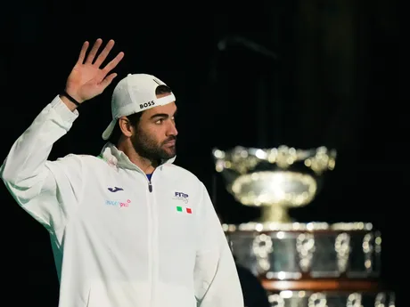 Matteo Berrettini počas finále Davis Cupu Taliansko - Španielsko.