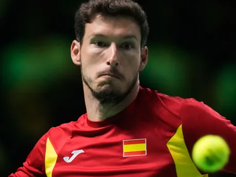Pablo Carreno Busta počas finále Davis Cupu Taliansko - Španielsko.