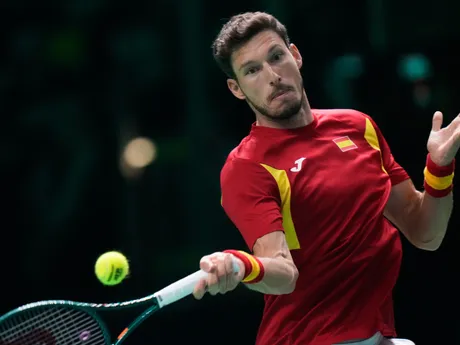 Pablo Carreno Busta počas finále Davis Cupu Taliansko - Španielsko.