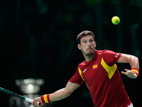 Pablo Carreno Busta počas finále Davis Cupu Taliansko - Španielsko.